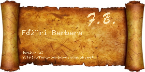 Füri Barbara névjegykártya