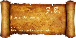Füri Barbara névjegykártya